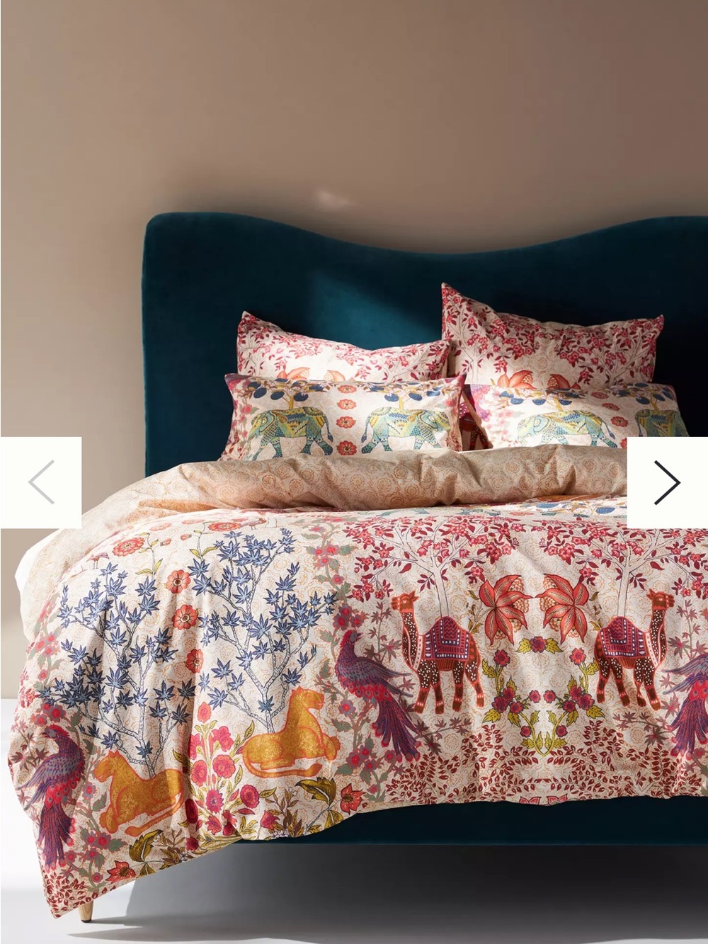 Anthropologie Desert Garden Duvet, king, organic cotton